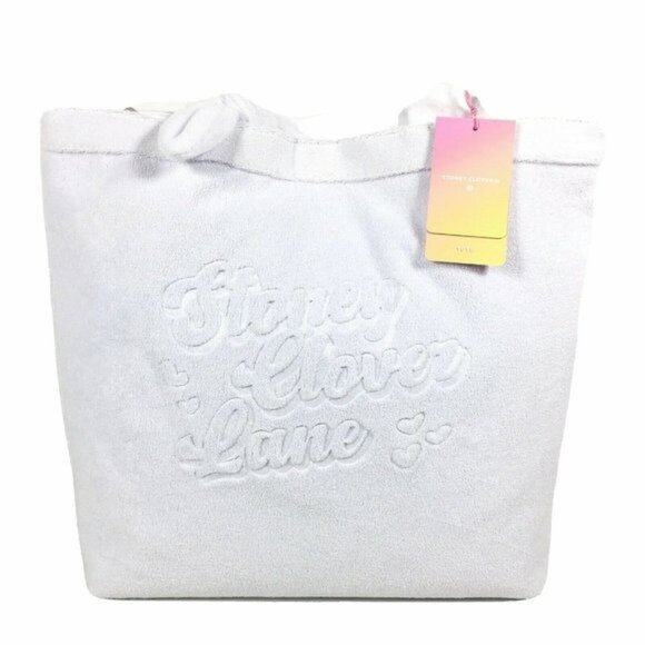 Stoney Clover Lane x Target Terry Cloth Embossed White Tote Bag - Picture 1 of 11